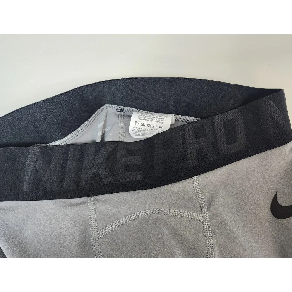 Nike Pro Compression Tights Men's M Gray Dri-FIT Athletic Training Pants